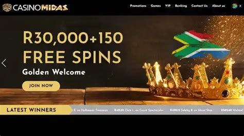 Casino Midas review R18000 welcome bonus + 100 free spins.